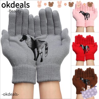 OKDEALS ถุงมือ แบบเต็มนิ้ว ให้ความอบอุ่น แบบหนานุ่ม ใช้งานกลางแจ้ง