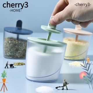 Cherry3 กล่องปรุงรส พร้อมฝาปิด ช้อนใส กันชื้น สร้างสรรค์ ขวดเครื่องเทศ พลาสติก ครัว