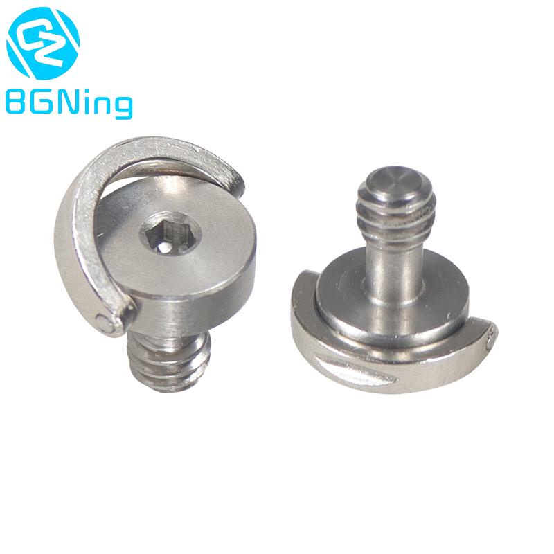 BGNING 2 ชิ้นกล้อง DSLR สากล 1/4 3/8 D-แหวนสแตนเลส Hex ซ็อกเก็ตหัวสกรูสําหรับขาตั้งกล้อง Monopod สายคล้อง Mount