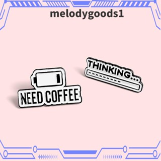 Melodygoods1 เข็มกลัด โลหะผสมกาแฟ สําหรับติดปกเสื้อ