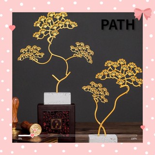 PATH ฟิกเกอร์รูปปั้นต้นสน สไตล์จีน สีทอง สําหรับตกแต่งบ้าน