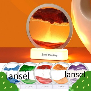 LANSEL โคมไฟตั้งโต๊ะ รูปทรายไหล 3D สําหรับตกแต่งบ้าน ห้องนั่งเล่น ของขวัญ 3D