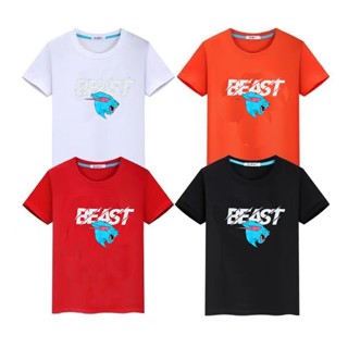 เสื้อยืด ผ้าฝ้าย 100% พิมพ์ลาย Mr Beast Lightning Cat คุณภาพดี แฟชั่นสําหรับเด็กผู้ชาย และเด็กผู้หญิง