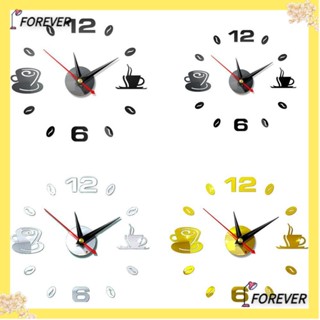 FOREVER นาฬิกาแขวนอะคริลิค 3D สไตล์โมเดิร์น เสียงเงียบ DIY สําหรับตกแต่งบ้าน