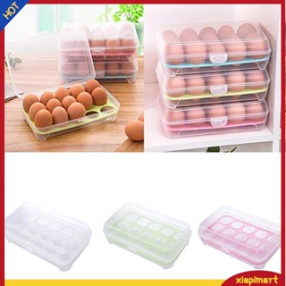 (xiapimart) กล่องพลาสติกใส 15 ช่อง ป้องกันการชนกัน สําหรับเก็บไข่