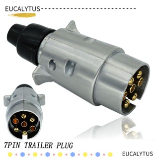 EUTUS อะแดปเตอร์ซ็อกเก็ตสายไฟ อลูมิเนียมอัลลอยด์ 12V 7Pin สําหรับรถพ่วง