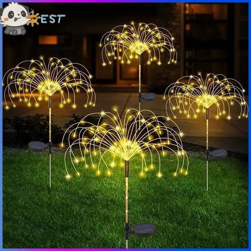 ดีที่สุด โคมไฟ LED รูปดอกแดนดิไลออน 8 โหมด พลังงานแสงอาทิตย์ สําหรับตกแต่งสวน สนามหญ้า