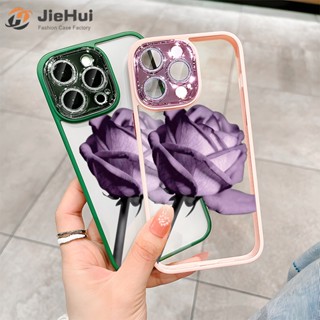 Jiehui เคสโทรศัพท์มือถือแฟชั่น ลายดอกกุหลาบ สําหรับ iPhone 14 13 12 11 Pro Max Plus Flash Drill ZY99