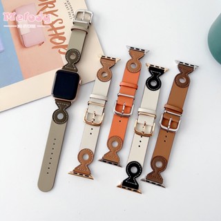 สายนาฬิกาข้อมือหนัง สําหรับ iwatch series 8 7 6 5 SE 4 3 45 44 42 49 41 40 38 มม.