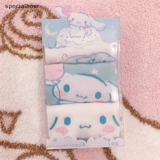 Specialhour^^ ถุงเท้ากีฬา ลายการ์ตูน Cinnamoroll Dog My Melody Kawaii Sanrio Kuromi น่ารัก ใส่สบาย เหมาะกับฤดูร้อน สําหรับเด็กผู้หญิง นักเรียน 3 คู่