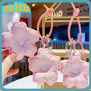 Zelth พวงกุญแจ จี้ดอกไม้ เชอร์รี่ สีชมพู สําหรับห้อยกระเป๋าเป้สะพายหลัง