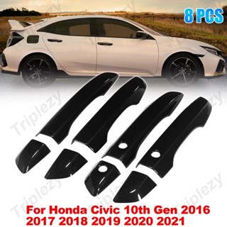 ฝาครอบมือจับประตูรถยนต์ พร้อมกุญแจ สําหรับ Honda Civic 10th Gen 2016-2021 8 ชิ้น