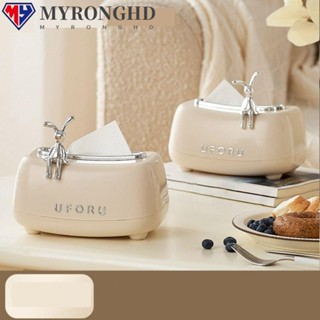 Myronghd กล่องกระดาษทิชชู่ โลหะ พลาสติก สีขาว สําหรับตกแต่งบ้าน