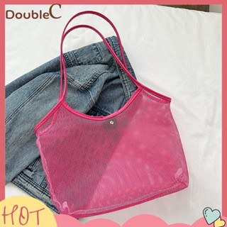 【Double C 】✿   กระเป๋าคลัทช์ ผ้าตาข่าย ขนาดใหญ่ จุของได้เยอะ แบบพกพา ที่ทนทาน เหมาะกับใส่อุปกรณ์ประกอบฉากถ่ายภาพ สําหรับผู้หญิง