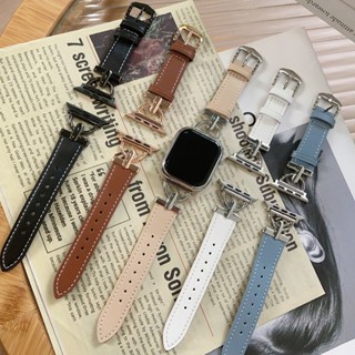 สายนาฬิกาข้อมือหนัง สําหรับ Apple Watch Ultra 49 มม. 41 มม. 45 มม. correa 38 มม. 40 มม. iwatch series 8 7 6 5 4 3 SE 42 มม. 44 มม.