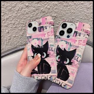 เคสโทรศัพท์มือถือแบบแข็ง ลายกราฟฟิตี้แมว แวววาว รวมทุกอย่าง สําหรับ iPhone 14 pro Max Film QYJS 13Pro 14pro 11 12peo Xr 13 Xsmax