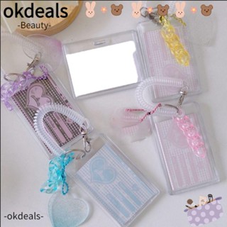 Okdeals ซองใส่บัตรอะคริลิคใส แนวตั้ง แนวนอน แบบพกพา 2 ชิ้น