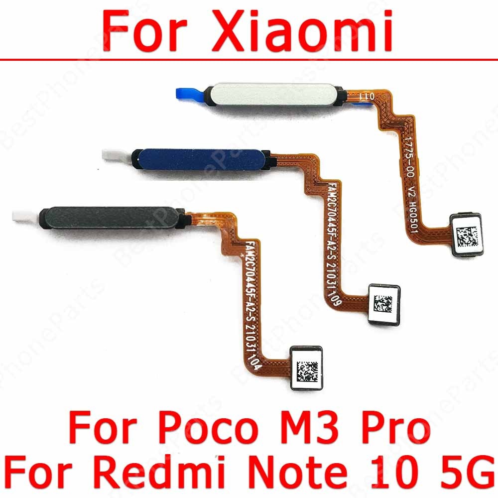 อะไหล่ปุ่มโฮมเซนเซอร์ลายนิ้วมือ แบบเปลี่ยน สําหรับ Xiaomi Mi Poco M3 Pro Redmi Note 10 5G