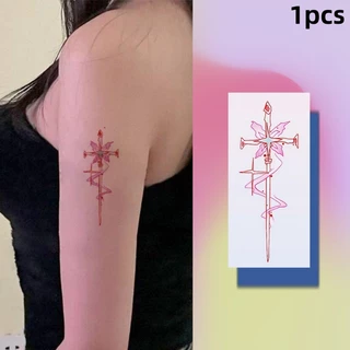 สติกเกอร์รอยสักชั่วคราว ลายดาบเซ็กซี่ กันน้ํา ติดทนนาน 7 วัน