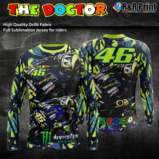 เสื้อกีฬาแขนยาว ลายมอนสเตอร์ yamaha energy motogp vr 46 สําหรับผู้ขับขี่ ปั่นจักรยาน