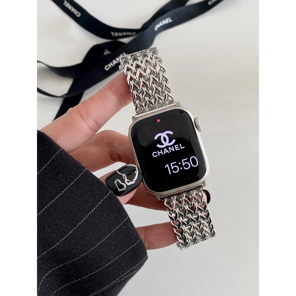 สายนาฬิกาข้อมือ สเตนเลส โลหะถัก คุณภาพสูง สําหรับ Applewatch 8 Iwatch 567 SE
