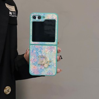 เคสมือถือ ลายลูกไม้ ประดับกลิตเตอร์ หรูหรา กันกระแทก สําหรับ Samsung Galaxy Z Flip 3 4 5 5G Z Flip5