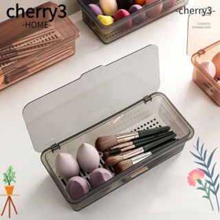 Cherry3 กล่องเก็บแปรงแต่งหน้า แบบใส พร้อมฝาปิด