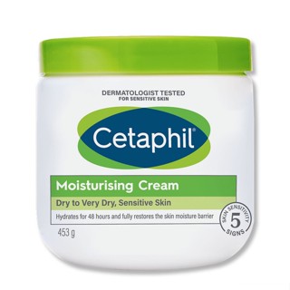 Cetaphil Moisturizing Cream For Dry,Sensitive Skin 453g. เซตาฟิล ครีม ครีมบำรุงผิวหน้าและผิวกาย