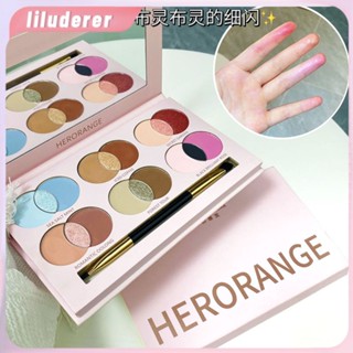 Herorange พาเลทอายแชโดว์ 18 สี Multi-color Brightening Three-dimensional Pearlescent Color Summer Dopamine Makeup All-in-one Palette HO