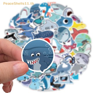 Peaceshells สติกเกอร์ ลายฉลามน่ารัก สําหรับติดตกแต่งกีตาร์ 50 ชิ้น