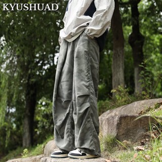 KYUSHUAD Thin loose wide-leg mountaineering assault overalls, nylon quick-drying camouflage paratrooper pants for men,