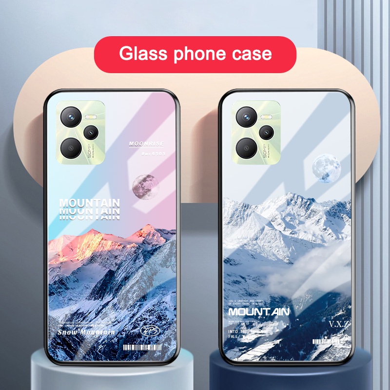 ปลอกRealme RMX3263 RMX3630 RMX3690 RMX2180 RMX3363 RMX2170 Snow Mountain Sunset Sceneryคู่เคสโทรศัพท