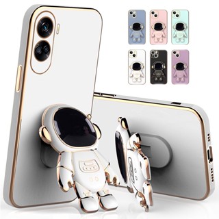 เคสซิลิโคนนิ่ม ลายนักบินอวกาศ พร้อมขาตั้ง สีแคนดี้ สําหรับ Honor 90 80 70 60 Pro 5G Magic 65 Pro