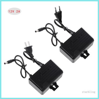 Star พาวเวอร์ซัพพลาย AC ปลั๊ก EU US กันน้ํา สําหรับอะแดปเตอร์ชาร์จ DC 12V 2A