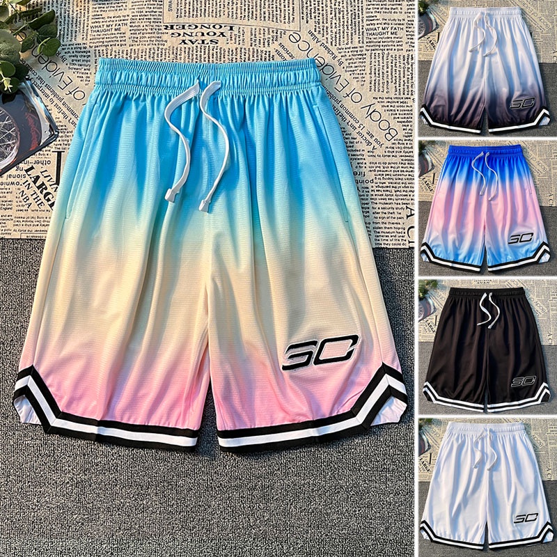 กางเกงกีฬาบาสเก็ตบอลขาสั้น ผ้าตาข่าย ปักลายโลโก้ NBA Warriors Curry ระบายอากาศ แห้งเร็ว พลัสไซซ์ ไซซ