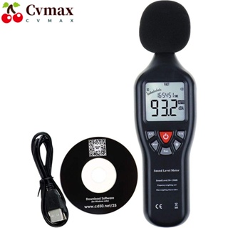 Cvmax เครื่องวัดระดับเสียงดิจิทัล หน้าจอ LCD 30dB เป็น 130dB บันทึกข้อมูล สีดํา