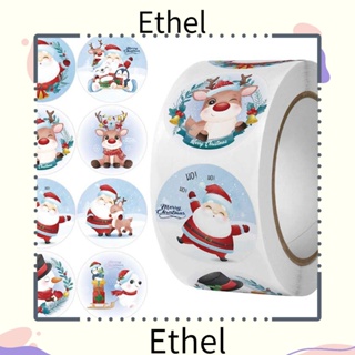 Ethel1 สติกเกอร์ ลายซานต้าคลอส แฮนด์เมด ของขวัญคริสต์มาส 500 ชิ้น ต่อม้วน