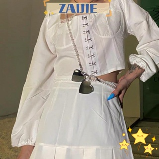 Zaijie24 สร้อยคอโซ่ยาว ประดับไข่มุก เครื่องประดับแฟชั่น สําหรับผู้หญิง