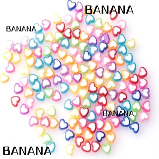 Banana1 ลูกปัดพลาสติก รูปหัวใจ สีแคนดี้ หลากสี สําหรับทําพวงกุญแจ DIY