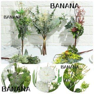 Banana1 ช่อดอกไม้ประดิษฐ์ สีเขียว สําหรับตกแต่งงานแต่งงาน ปาร์ตี้