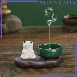 [Sunnimix] รูปปั้นกบ พร้อมกระถางธูป ขนาดเล็ก สําหรับตกแต่งห้องนอน โรงแรม