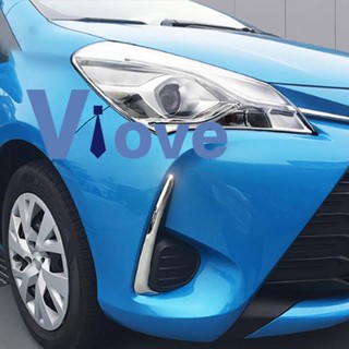 แถบไฟตัดหมอก โครเมี่ยม ติดกันชนหน้า อุปกรณ์เสริม สําหรับ Toyota Yaris Vitz 2017 2018