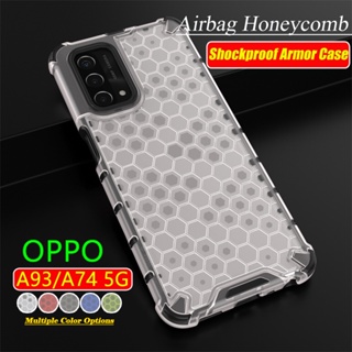 เคสโทรศัพท์ซิลิโคนใส กันกระแทก ลายรังผึ้ง หรูหรา สําหรับ OPPO A74 A93 A95 A94 A54 A55 4G 5G Reno5 F 5F 5z Reno5 z Reno5z