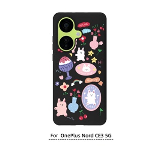 เคสโทรศัพท์มือถือ ซิลิโคนนิ่ม TPU ลายดอกไม้ สีดํา สําหรับ OnePlus Nord CE3 5G