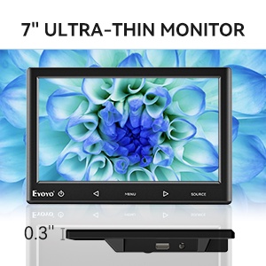 Eyoyo จอภาพ 7 นิ้ว 1024x600 จอภาพ IPS HDMI ขนาดเล็ก, จอภาพ HDMI VGA AV พร้อมลําโพงในตัว, จอแสดงผลแบบพกพาสําหรับเล่นเกม Raspi PC