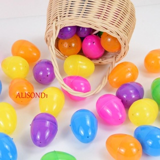 Alisond1 ไข่อีสเตอร์ 6 สี สร้างสรรค์ 4 * 6 ซม. งานฝีมือ DIY ภาพวาดกราฟฟิตี เปลือกไข่ตกแต่ง ของขวัญอีสเตอร์ ของเล่นเด็ก เปลือกไข่สี