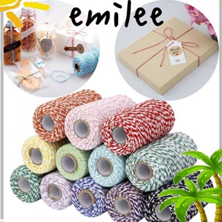 Emilee เชือกผ้าฝ้าย 2 ชั้น 100 เมตร ต่อม้วน สําหรับตกแต่งบ้าน คริสต์มาส DIY