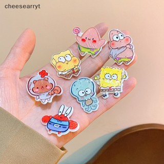 Chee กิ๊บติดผมอะคริลิค ลายการ์ตูนอนิเมะ SpongeBob น่ารัก สําหรับเด็กผู้หญิง 1 10 ชิ้น