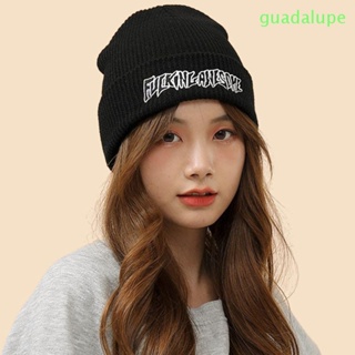 Guadalupe หมวกบีนนี่ถักโครเชต์ ปักลายตัวอักษร สไตล์เกาหลี เรโทร สําหรับผู้หญิง