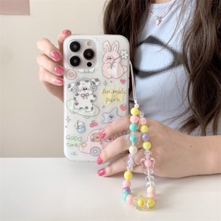 เคสป้องกันโทรศัพท์มือถือ ลายการ์ตูนสัตว์ สุนัขน่ารัก สองชั้น พร้อมสายโซ่คล้อง สําหรับ Apple iphone 13 11 12 13 14 14pro max 11 12 13promax 12pro